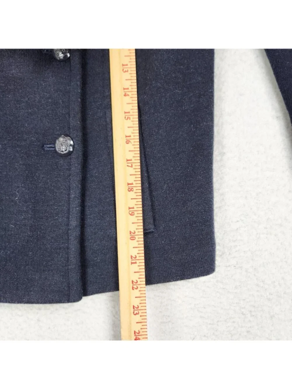 Talbots Jacket Womens 2 Petite Navy Blue Double Breasted Blazer Wool Blend - Picture 5 of 11